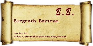 Burgreth Bertram névjegykártya